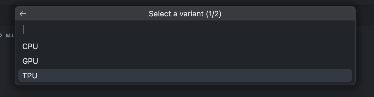 Select Runtime Variant